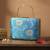   sky blue gold floral embroidered clutch bag for women with detachble strap