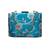   sky blue gold floral embroidered clutch bag for women with detachble strap