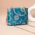   sky blue gold floral embroidered clutch bag for women with detachble strap