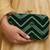   luxury emerald green velvet embroidered clutch bag for women with detachble strap