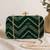   luxury emerald green velvet embroidered clutch bag for women with detachble strap