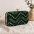   luxury emerald green velvet embroidered clutch bag for women with detachble strap