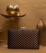   embroidered brocade box clutch bag for women with detachble strap