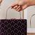 purple based sequins pattern embroidery clutch bag for women with detachble strap