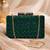   green designer embroidred clutch bag for women with detachble strap