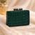   green designer embroidred clutch bag for women with detachble strap