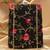   black based pink floral embroidery clutch bag for women