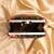  black based pink floral embroidery clutch bag for women
