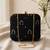   black  gold-toned embroidered embellished box clutch bag for women with detachble strap