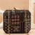   black based sequins and threadwork embroidery clutch bag for women