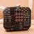   black based sequins and threadwork embroidery clutch bag for women