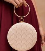   ivory based minimal embroidery clutch bag for women with detachble strap