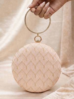   ivory based minimal embroidery clutch bag for women with detachble strap 2