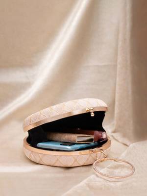   ivory based minimal embroidery clutch bag for women with detachble strap 4