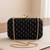   black based sequins embroidery fabric clutch bag for women with detachable chain strap