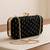   black based sequins embroidery fabric clutch bag for women with detachable chain strap