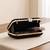   black based sequins embroidery fabric clutch bag for women with detachable chain strap