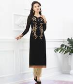 Black Georgette embroidered kurti