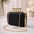   black stylish midnight luxe glitter embroidery clutch bag for women with detachble strap