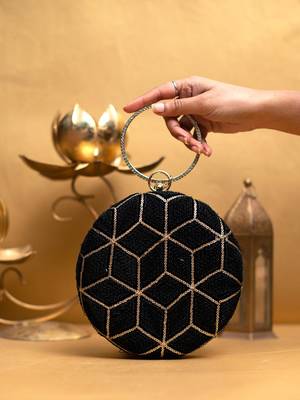   embroidered box clutch bag for women with detachble strap 1