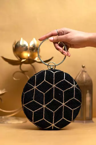   embroidered box clutch bag for women with detachble strap