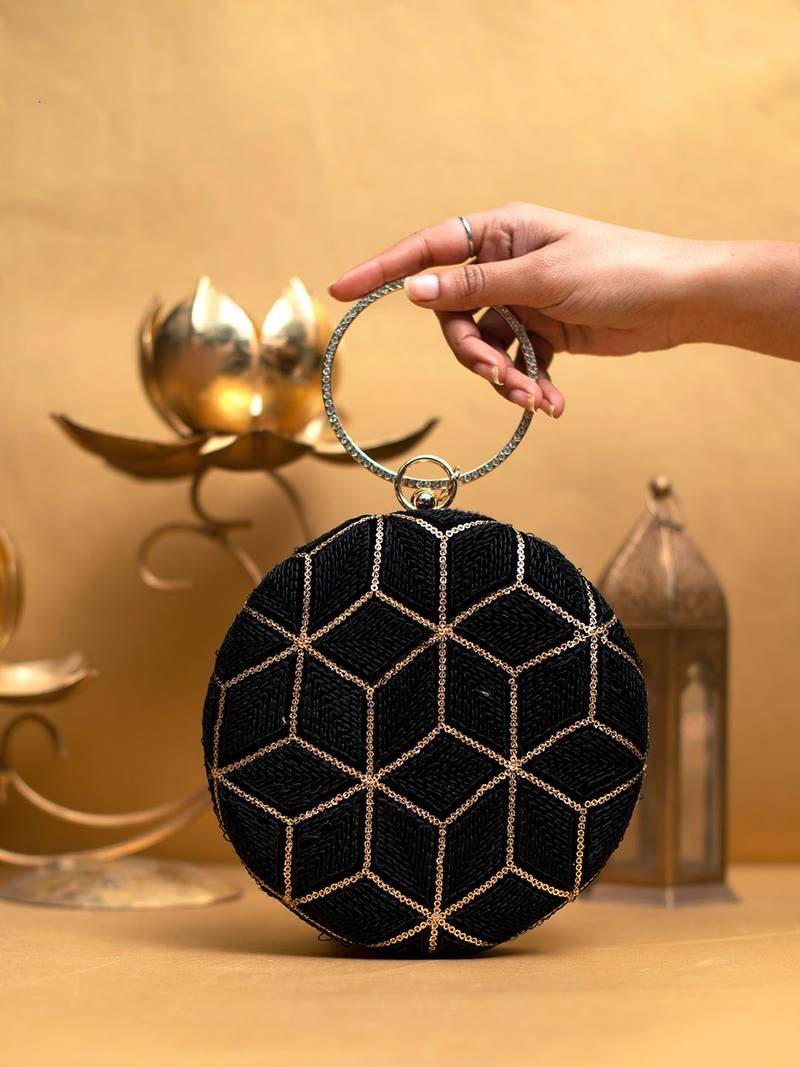   embroidered box clutch bag for women with detachble strap