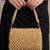  golden beaded fringe clutch bag for women with detachble strap