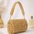  golden beaded fringe clutch bag for women with detachble strap