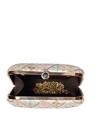  embroidered box clutch bag for women with detachble strap 4