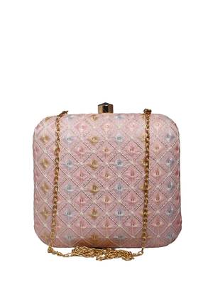  embroidered box clutch bag for women with detachble strap 1