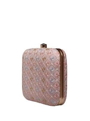  embroidered box clutch bag for women with detachble strap 4