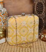  embroidered box clutch bag for women with detachble strap