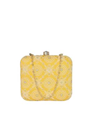  embroidered box clutch bag for women with detachble strap 2