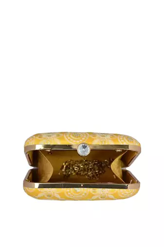  embroidered box clutch bag for women with detachble strap