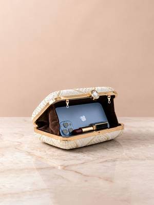  women embroidered fabric box clutch bag for women with detachble strap 4