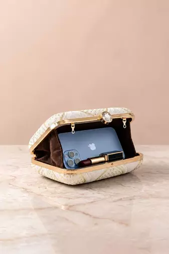 women embroidered fabric box clutch bag for women with detachble strap