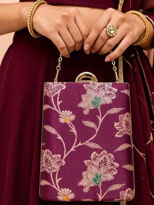  embroidered embellished box clutch 1