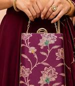  embroidered embellished box clutch