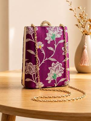  embroidered embellished box clutch 3