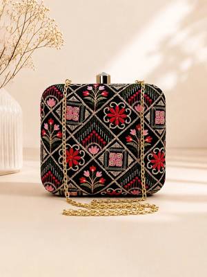  embroidered embellished box clutch 2