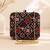  embroidered embellished box clutch