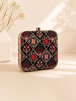  embroidered embellished box clutch 3