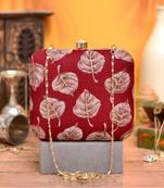  women printed fabric box clutch
