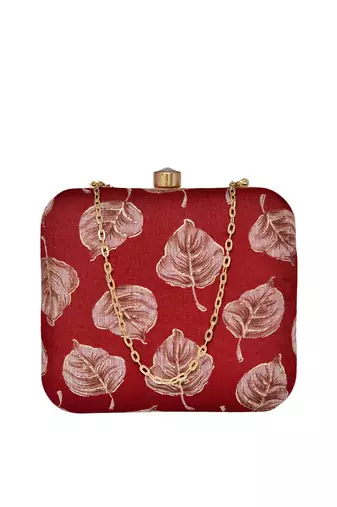  women printed fabric box clutch