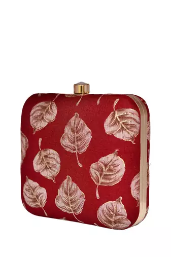  women printed fabric box clutch