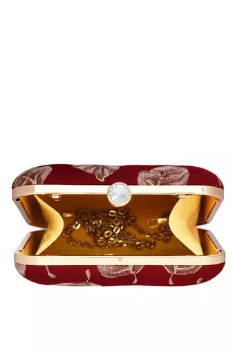  women printed fabric box clutch