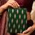  green based brocade fabric ethnic clutch bag for women