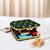  green based brocade fabric ethnic clutch bag for women