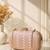  blush pink zigzag sequin designer embroidery clutch