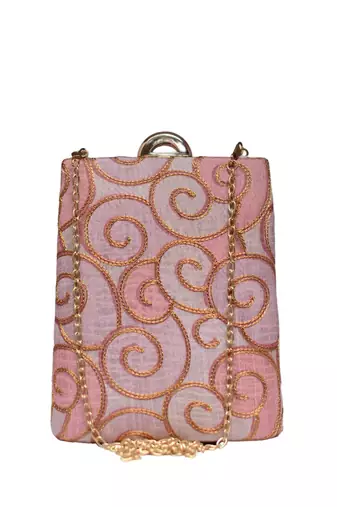  embroidered zari box clutch